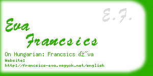 eva francsics business card